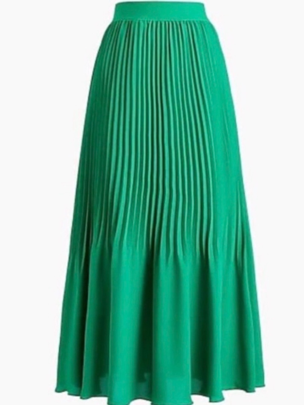 J. Crew Emerald Green Pleated Maxi Skirt